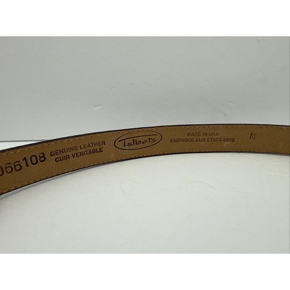 VTG‎ Talbots Leather Western Belt Brown Intricate Heart Buckle Made USA Sz M